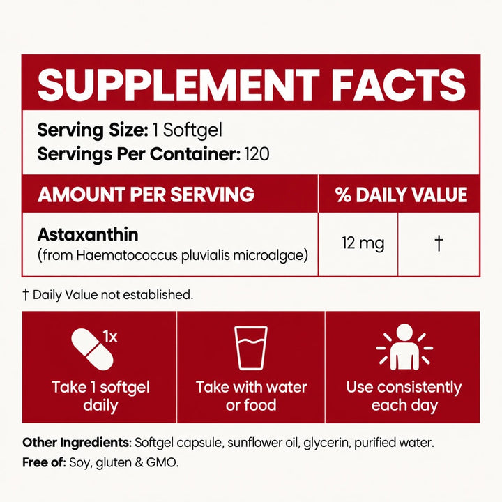 Astaxanthin Antioxidant Dietary Supplement